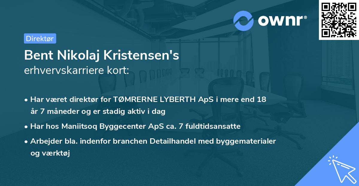 Bent Nikolaj Kristensen's erhvervskarriere kort