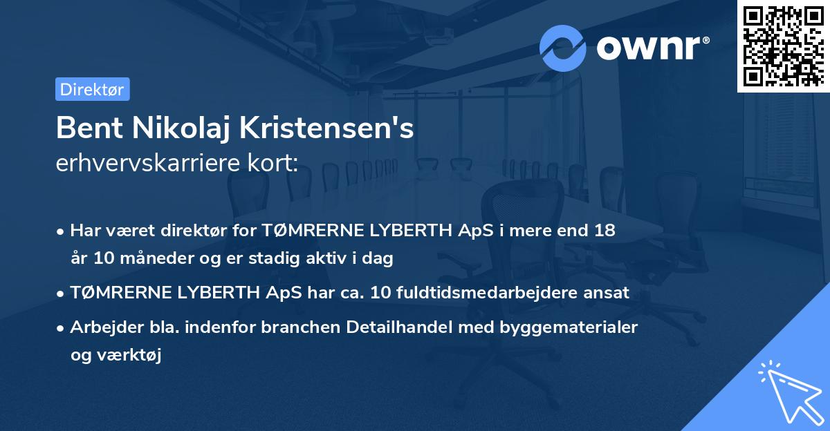 Bent Nikolaj Kristensen's erhvervskarriere kort