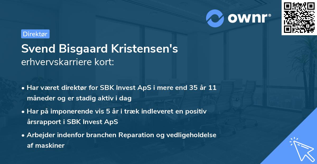 Svend Bisgaard Kristensen's erhvervskarriere kort