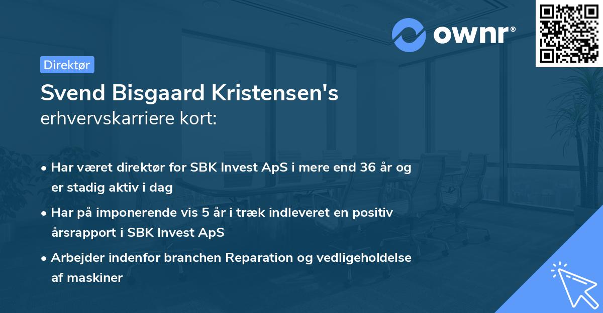 Svend Bisgaard Kristensen's erhvervskarriere kort