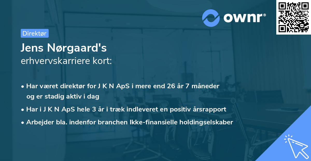 Jens Nørgaard's erhvervskarriere kort