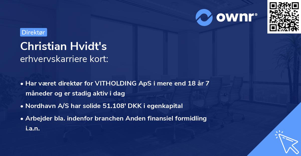Christian Hvidt's erhvervskarriere kort