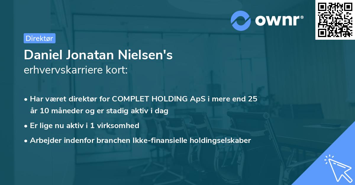 Daniel Jonatan Nielsen's erhvervskarriere kort