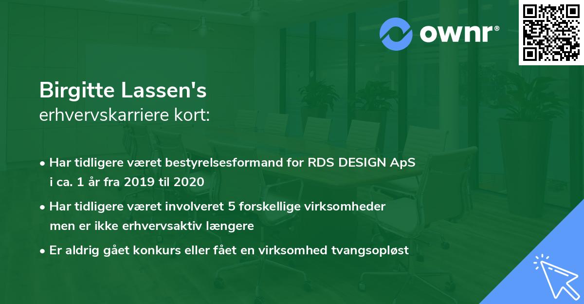 Birgitte Lassen's erhvervskarriere kort