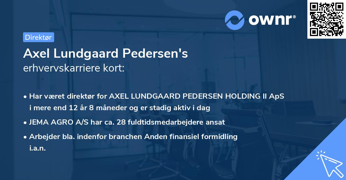 Axel Lundgaard Pedersen's erhvervskarriere kort