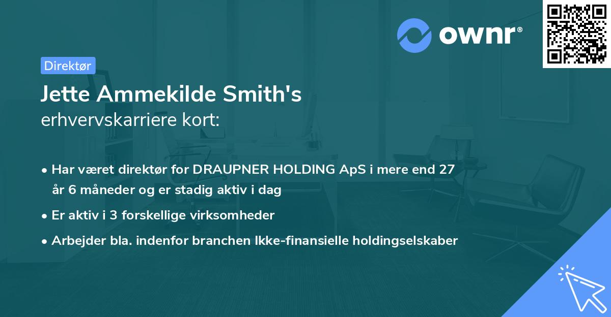 Jette Ammekilde Smith's erhvervskarriere kort