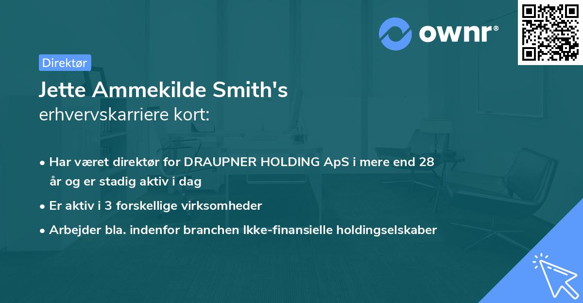 Jette Ammekilde Smith's erhvervskarriere kort