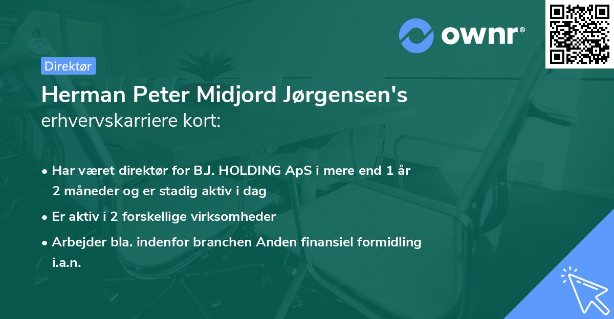 Herman Peter Midjord Jørgensen's erhvervskarriere kort