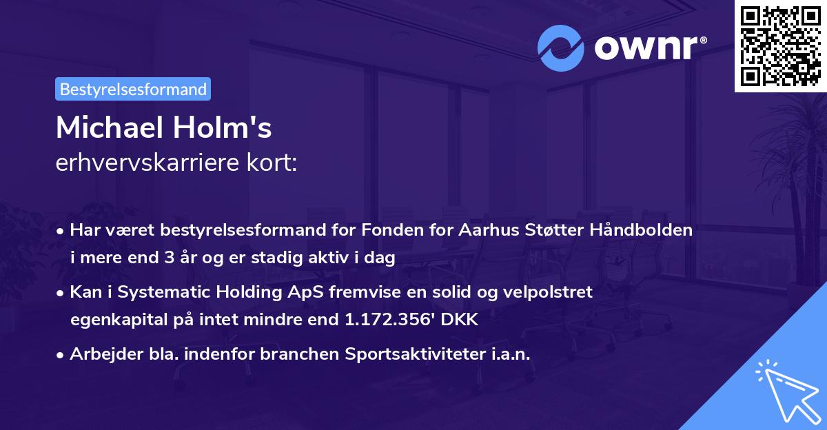 Michael Holm's erhvervskarriere kort