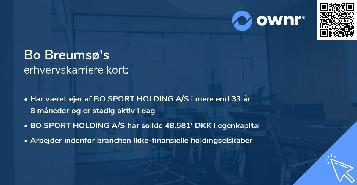 Bo Breumsø's erhvervskarriere kort
