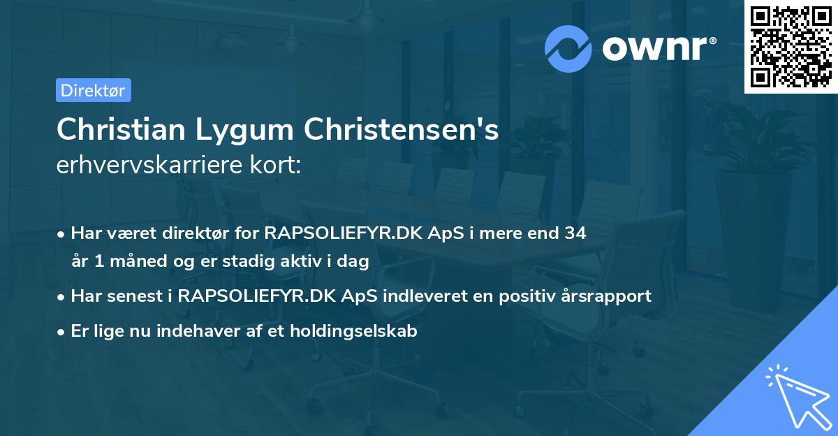 Christian Lygum Christensen's erhvervskarriere kort