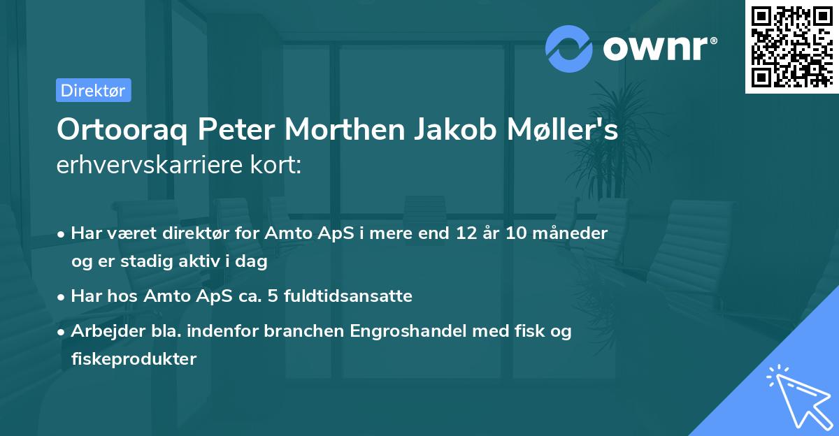 Ortooraq Peter Morthen Jakob Møller's erhvervskarriere kort