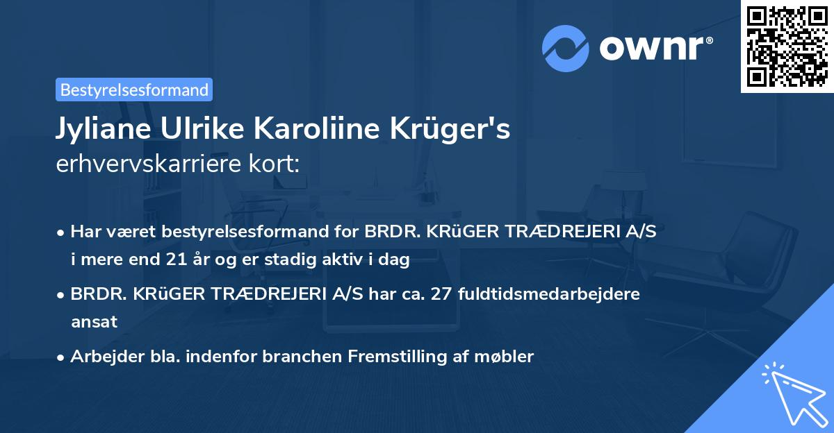 Jyliane Ulrike Karoliine Krüger's erhvervskarriere kort