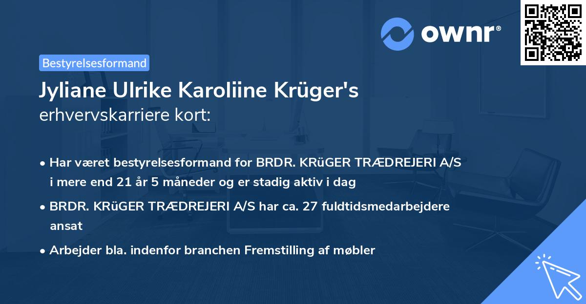Jyliane Ulrike Karoliine Krüger's erhvervskarriere kort