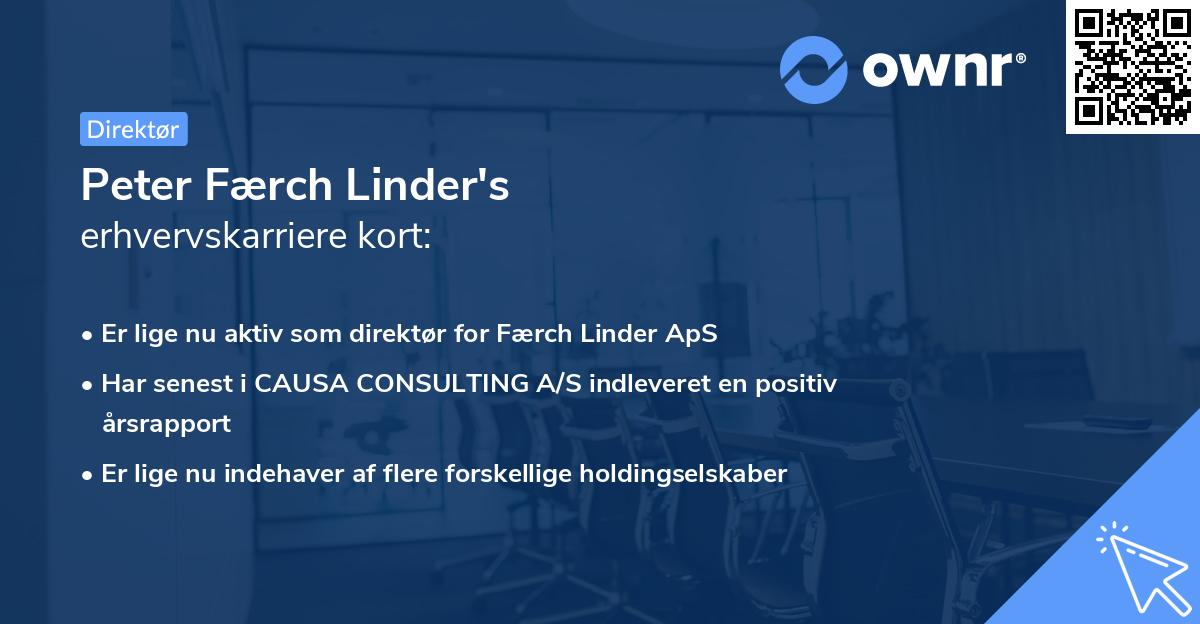 Peter Færch Linder's erhvervskarriere kort