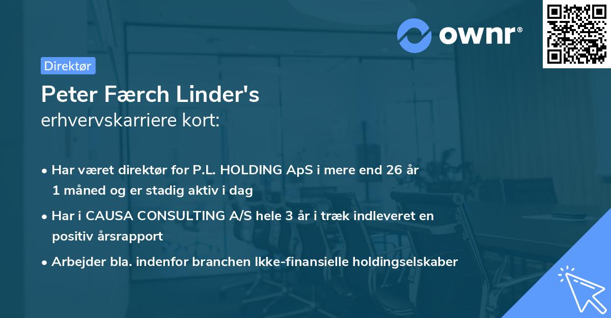 Peter Færch Linder's erhvervskarriere kort