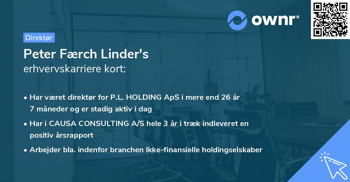 Peter Færch Linder's erhvervskarriere kort