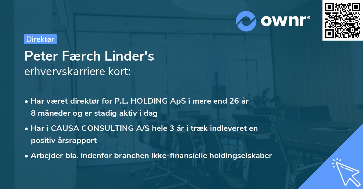 Peter Færch Linder's erhvervskarriere kort