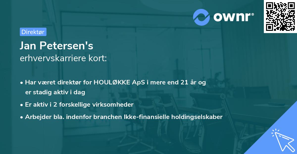 Jan Petersen's erhvervskarriere kort
