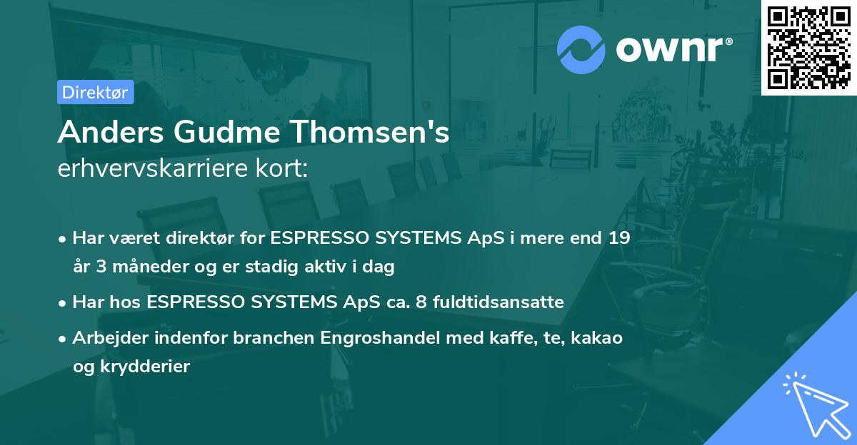 Anders Gudme Thomsen's erhvervskarriere kort