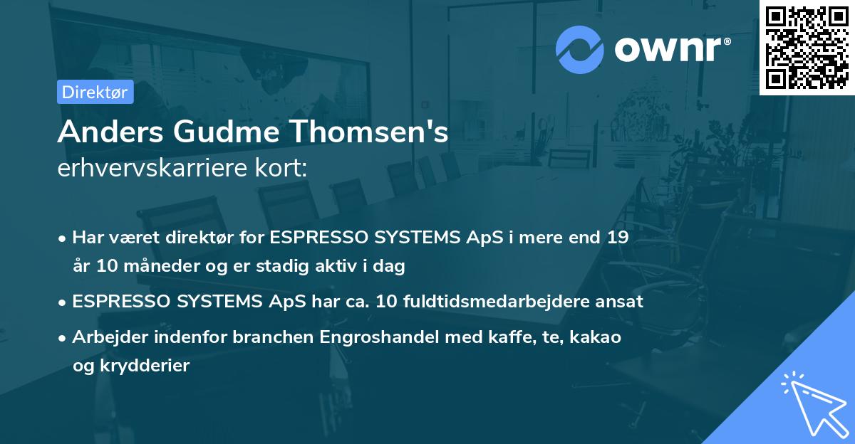 Anders Gudme Thomsen's erhvervskarriere kort