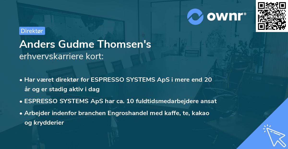Anders Gudme Thomsen's erhvervskarriere kort