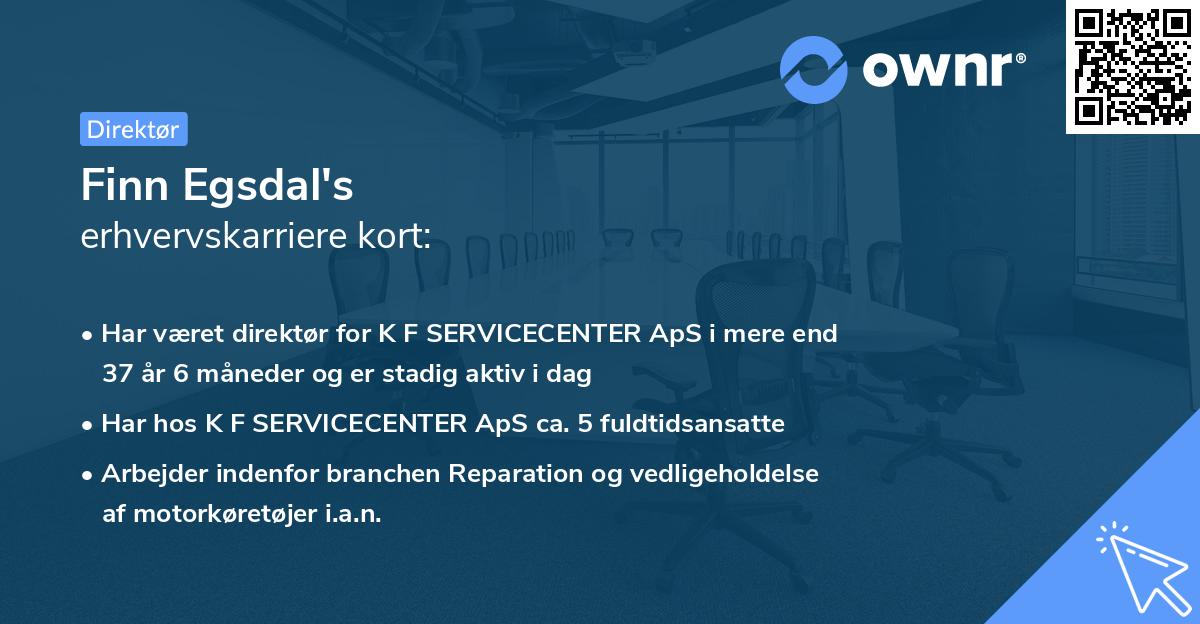 Finn Egsdal's erhvervskarriere kort
