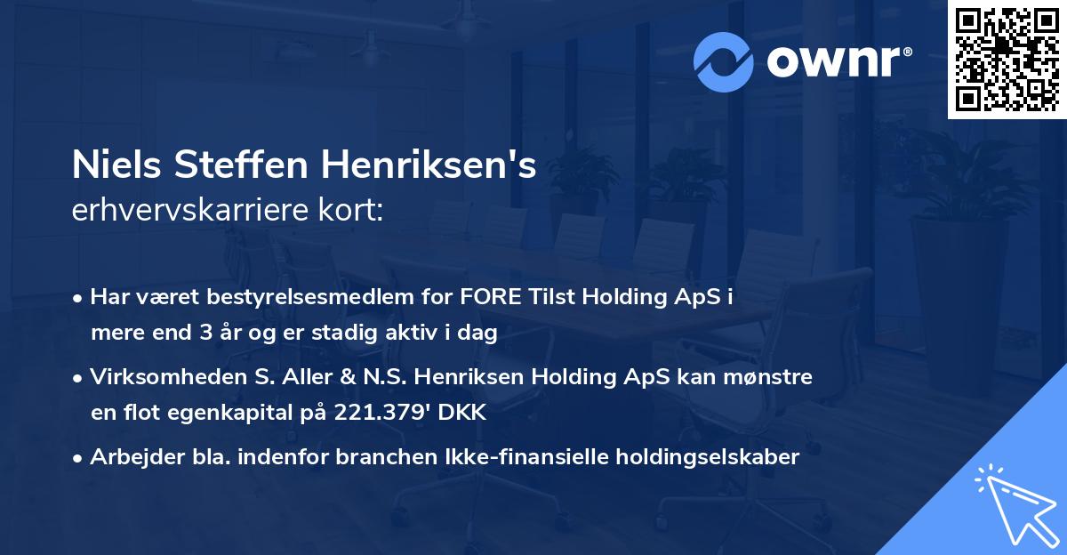 Niels Steffen Henriksen's erhvervskarriere kort