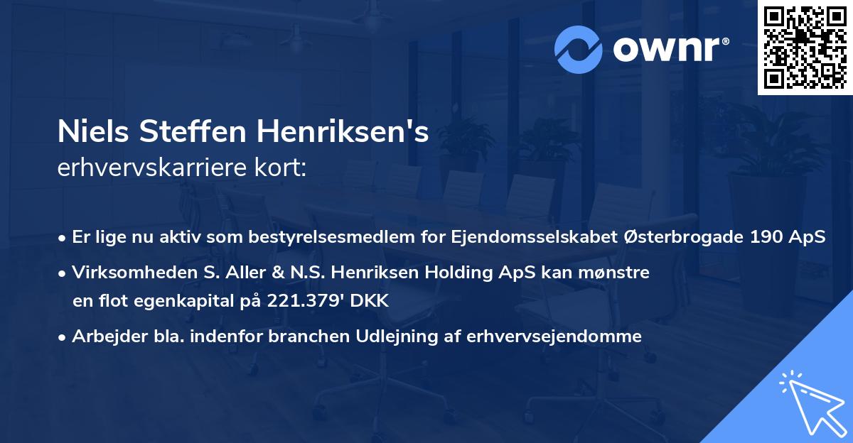 Niels Steffen Henriksen's erhvervskarriere kort