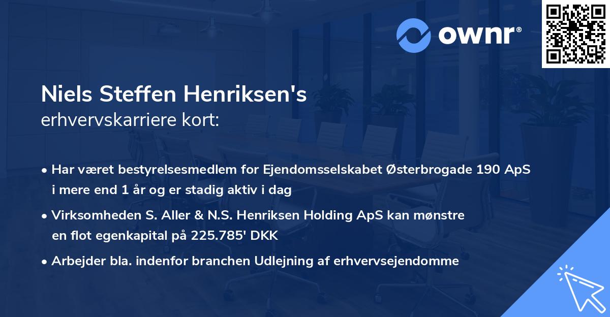 Niels Steffen Henriksen's erhvervskarriere kort