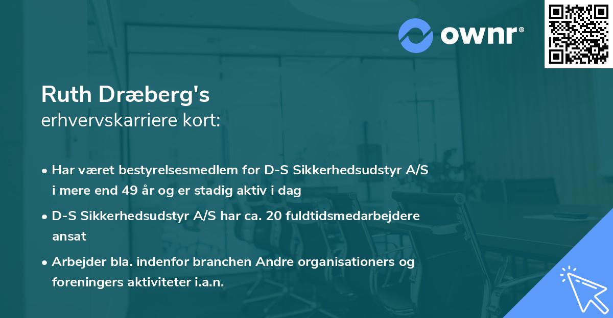 Ruth Dræberg's erhvervskarriere kort