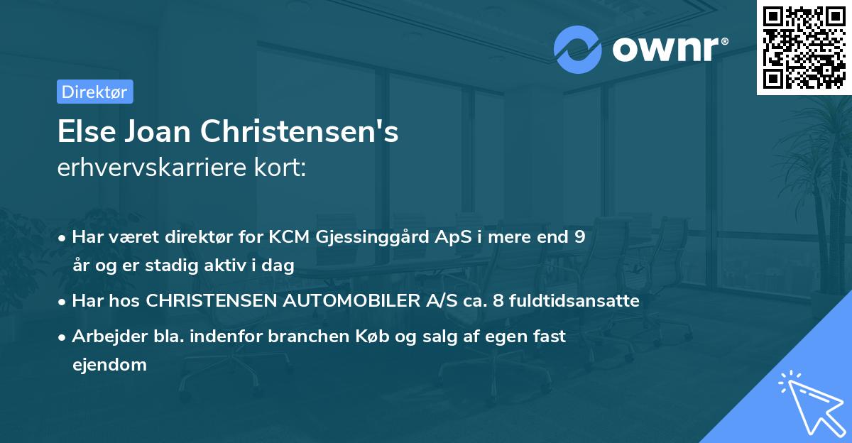 Else Joan Christensen's erhvervskarriere kort