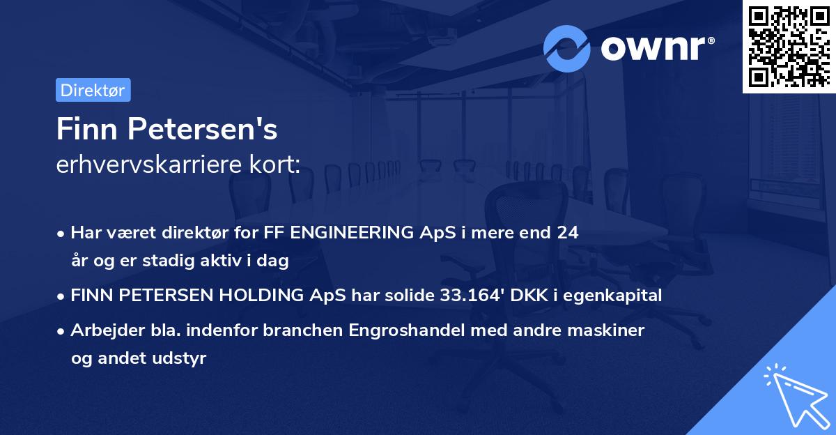 Finn Petersen's erhvervskarriere kort