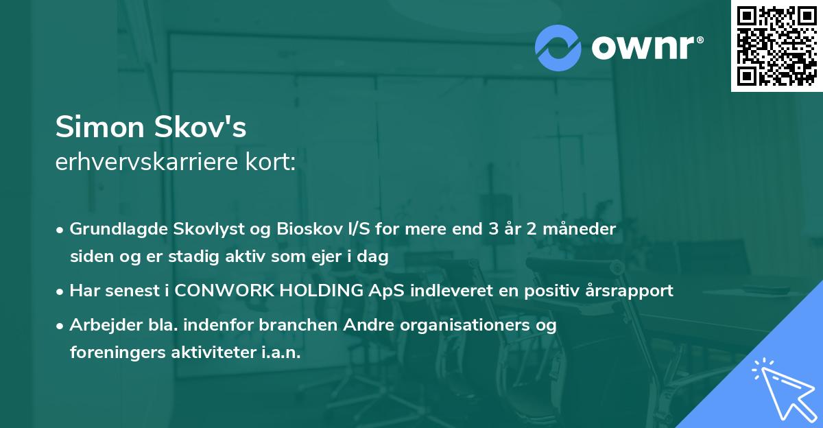 Simon Skov's erhvervskarriere kort