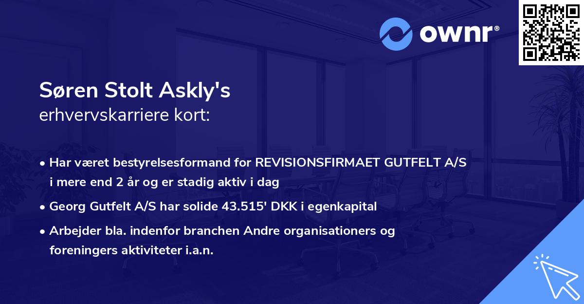 Søren Stolt Askly's erhvervskarriere kort