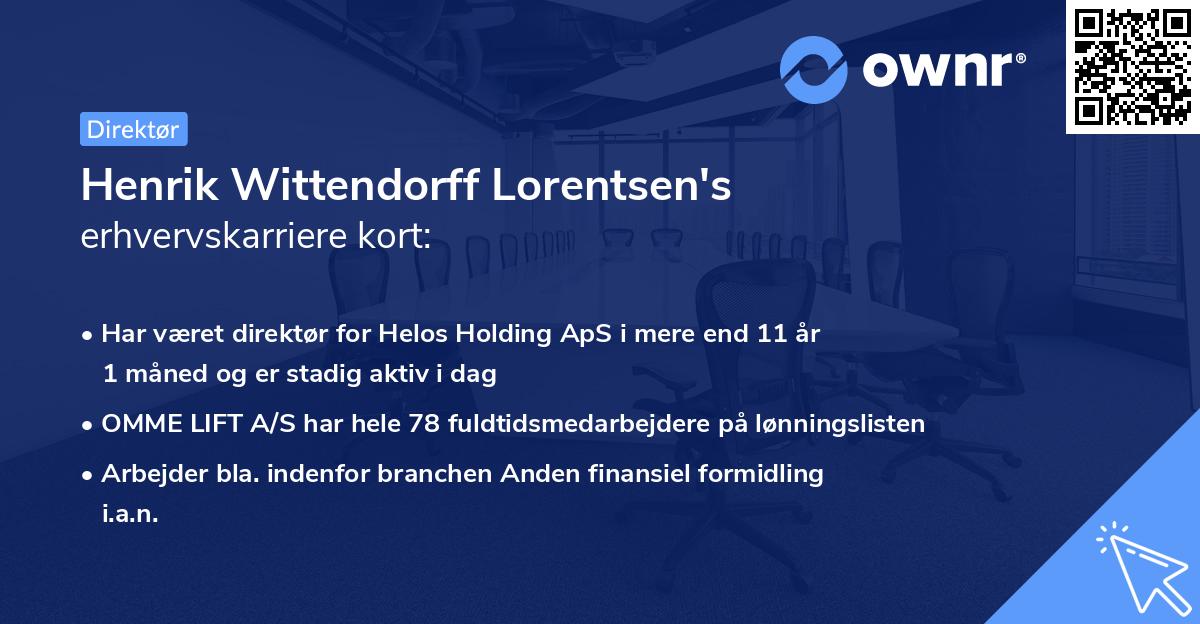 Henrik Wittendorff Lorentsen's erhvervskarriere kort