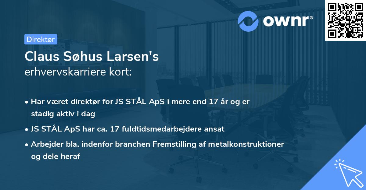 Claus Søhus Larsen's erhvervskarriere kort