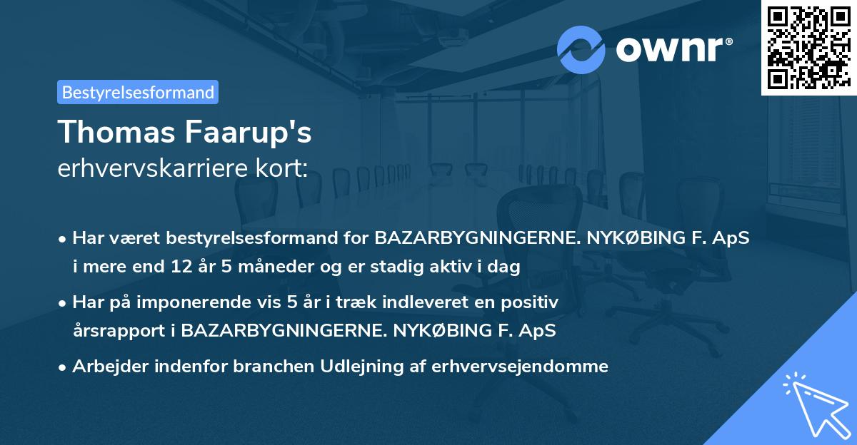 Thomas Faarup's erhvervskarriere kort