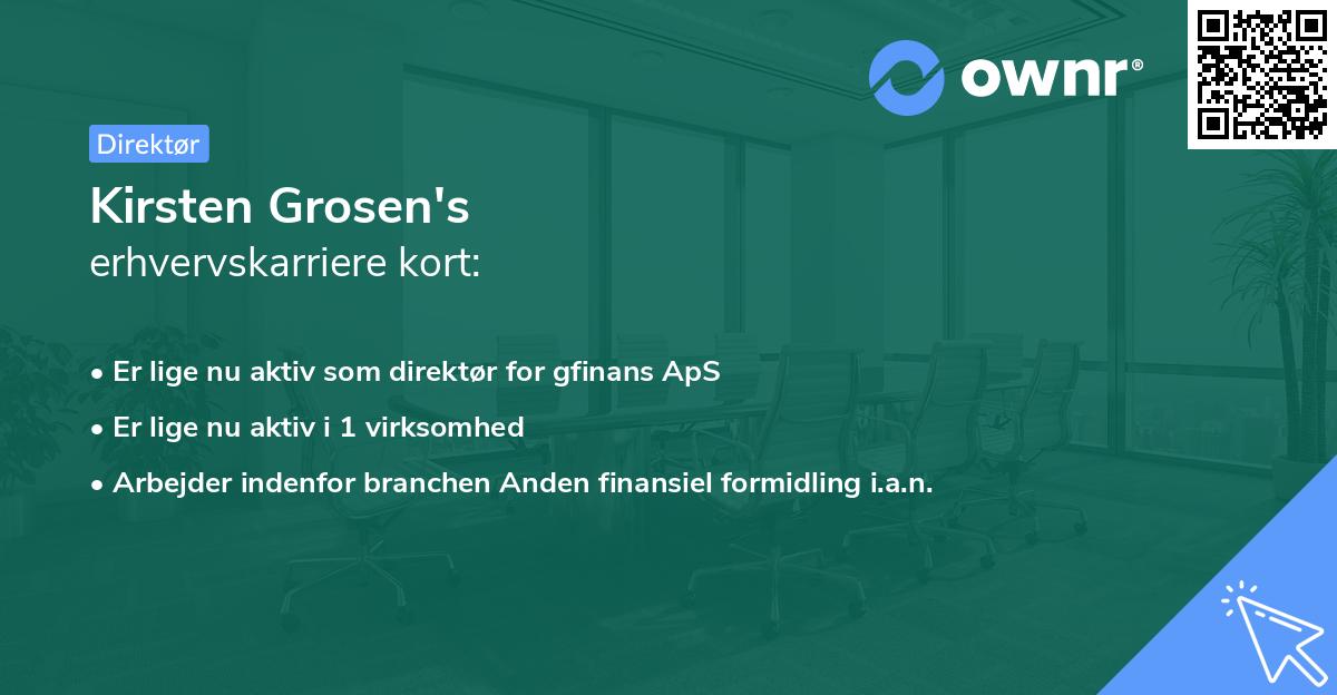 Kirsten Grosen's erhvervskarriere kort