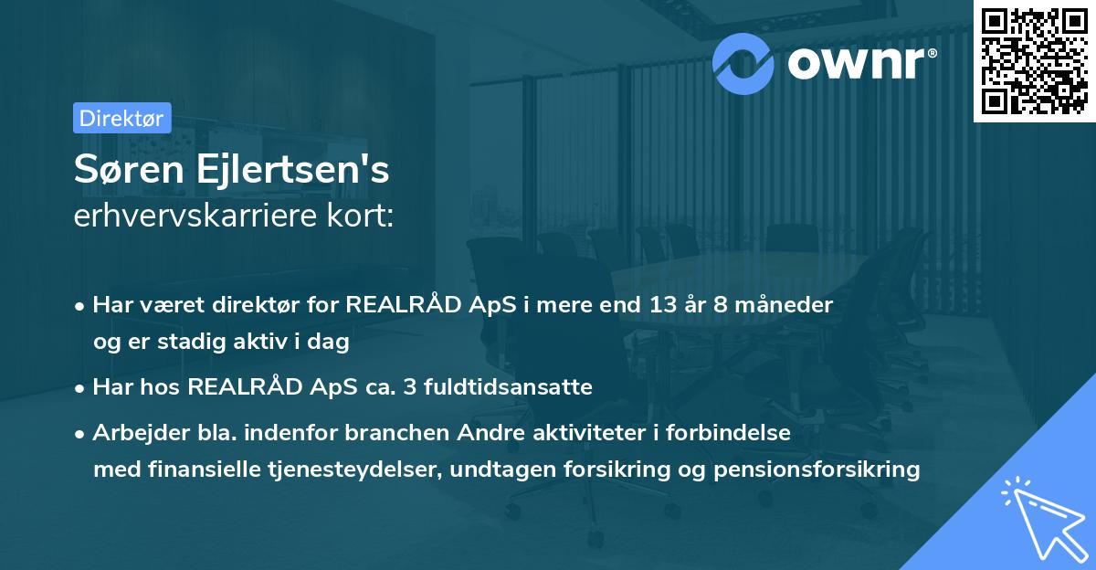 Søren Ejlertsen's erhvervskarriere kort