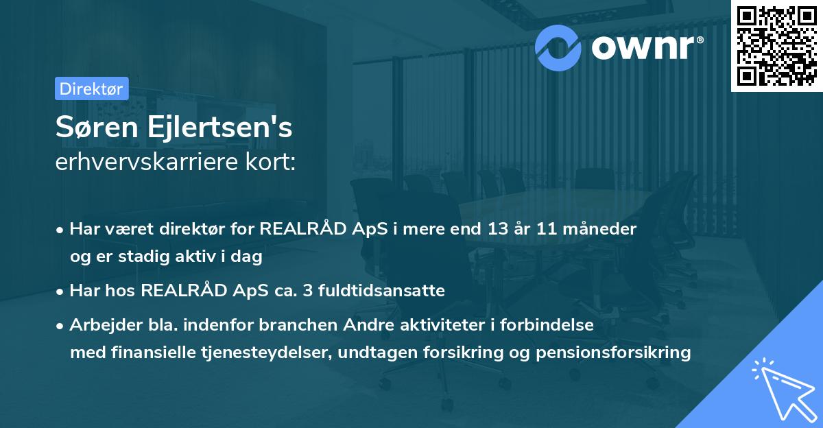 Søren Ejlertsen's erhvervskarriere kort