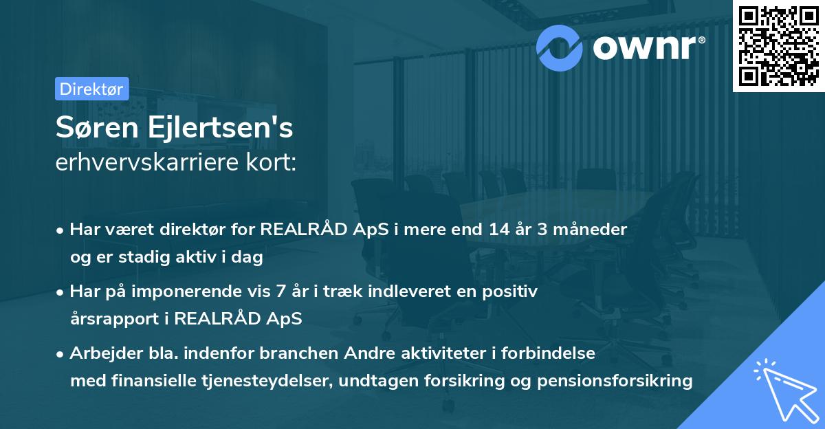 Søren Ejlertsen's erhvervskarriere kort