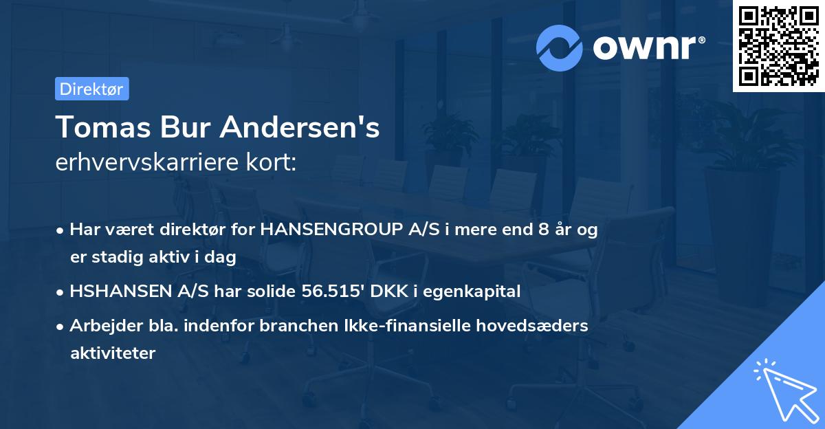 Tomas Bur Andersen's erhvervskarriere kort