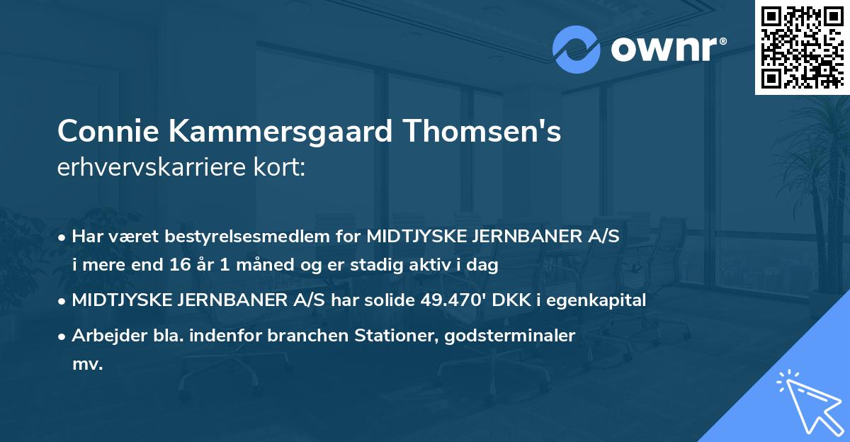 Connie Kammersgaard Thomsen's erhvervskarriere kort