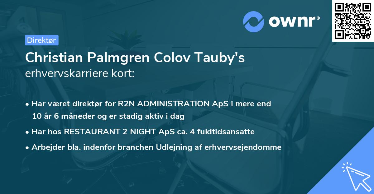 Christian Palmgren Colov Tauby's erhvervskarriere kort