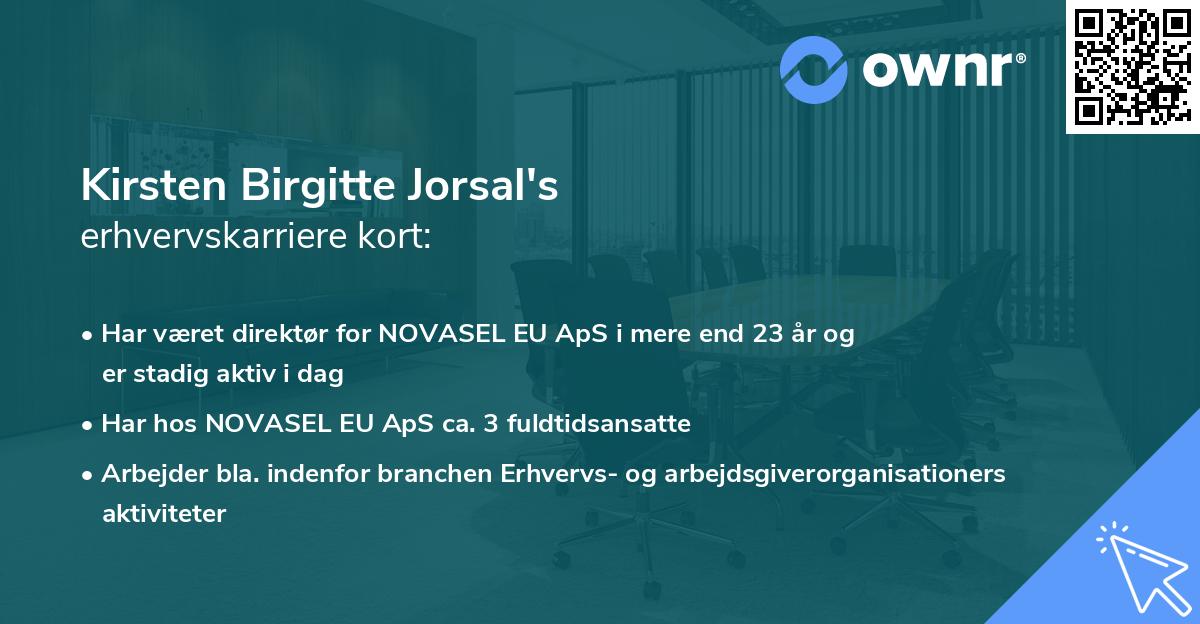 Kirsten Birgitte Jorsal's erhvervskarriere kort