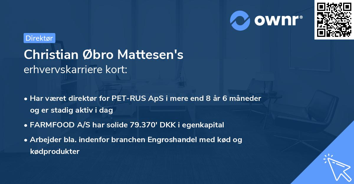 Christian Øbro Mattesen's erhvervskarriere kort