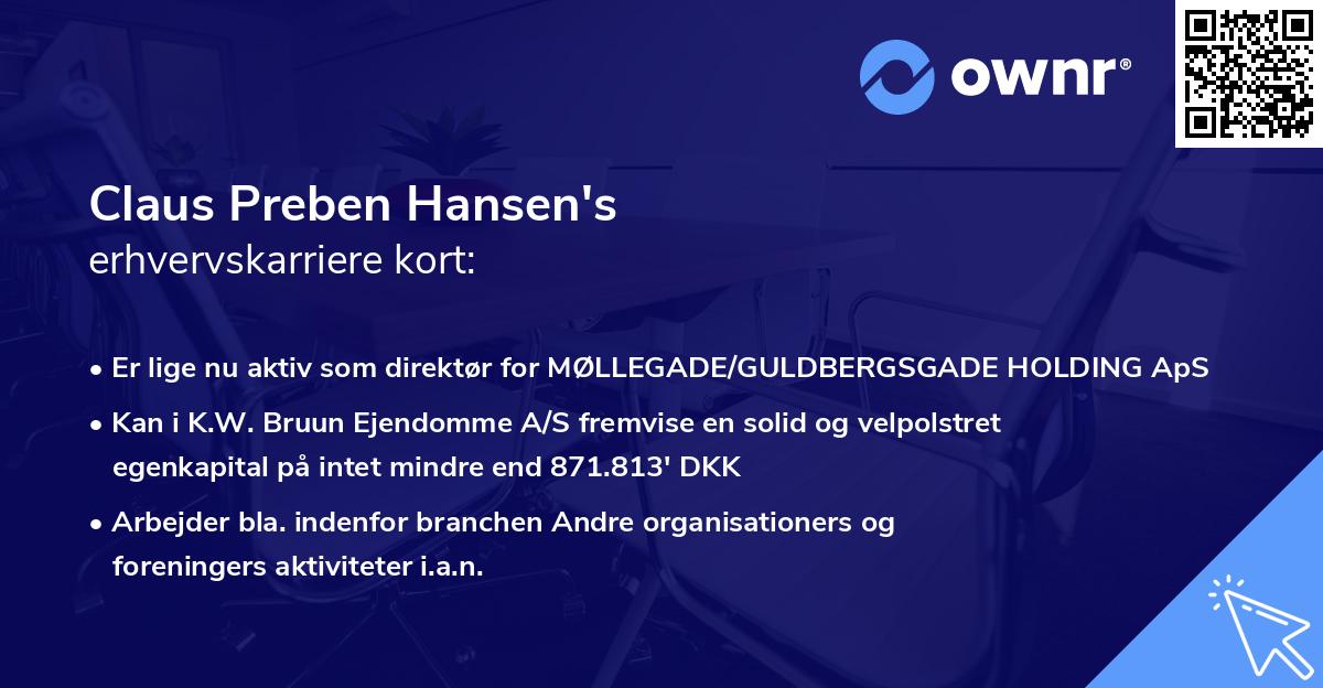 Claus Preben Hansen's erhvervskarriere kort