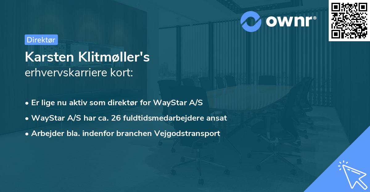 Karsten Klitmøller's erhvervskarriere kort