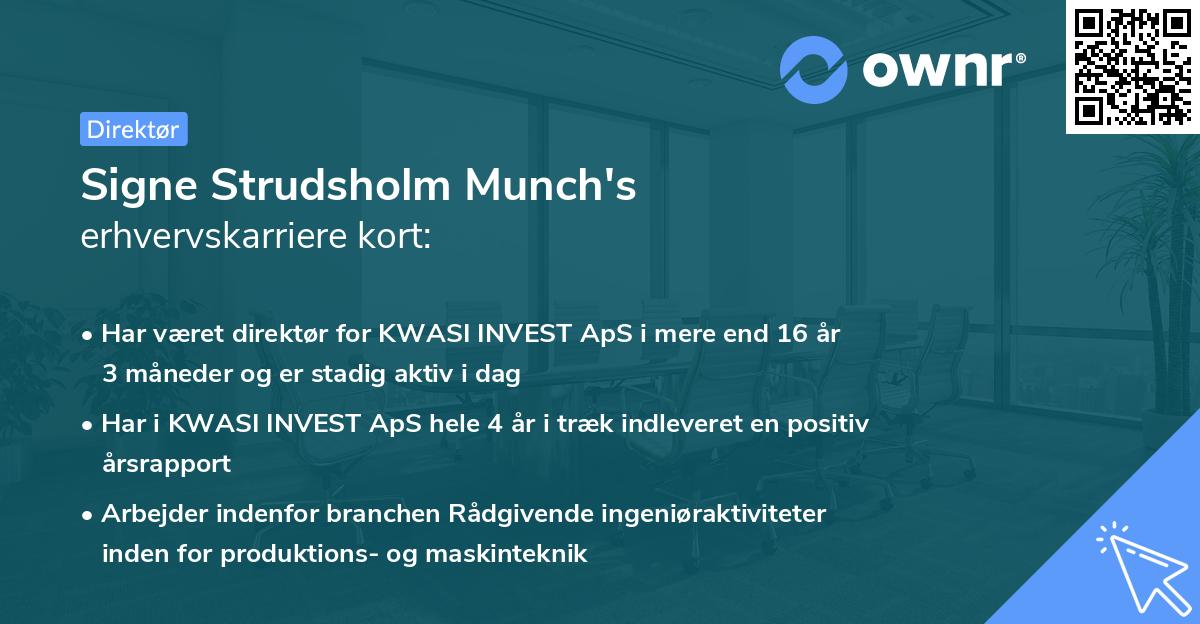 Signe Strudsholm Munch's erhvervskarriere kort